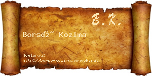Borsó Kozima névjegykártya